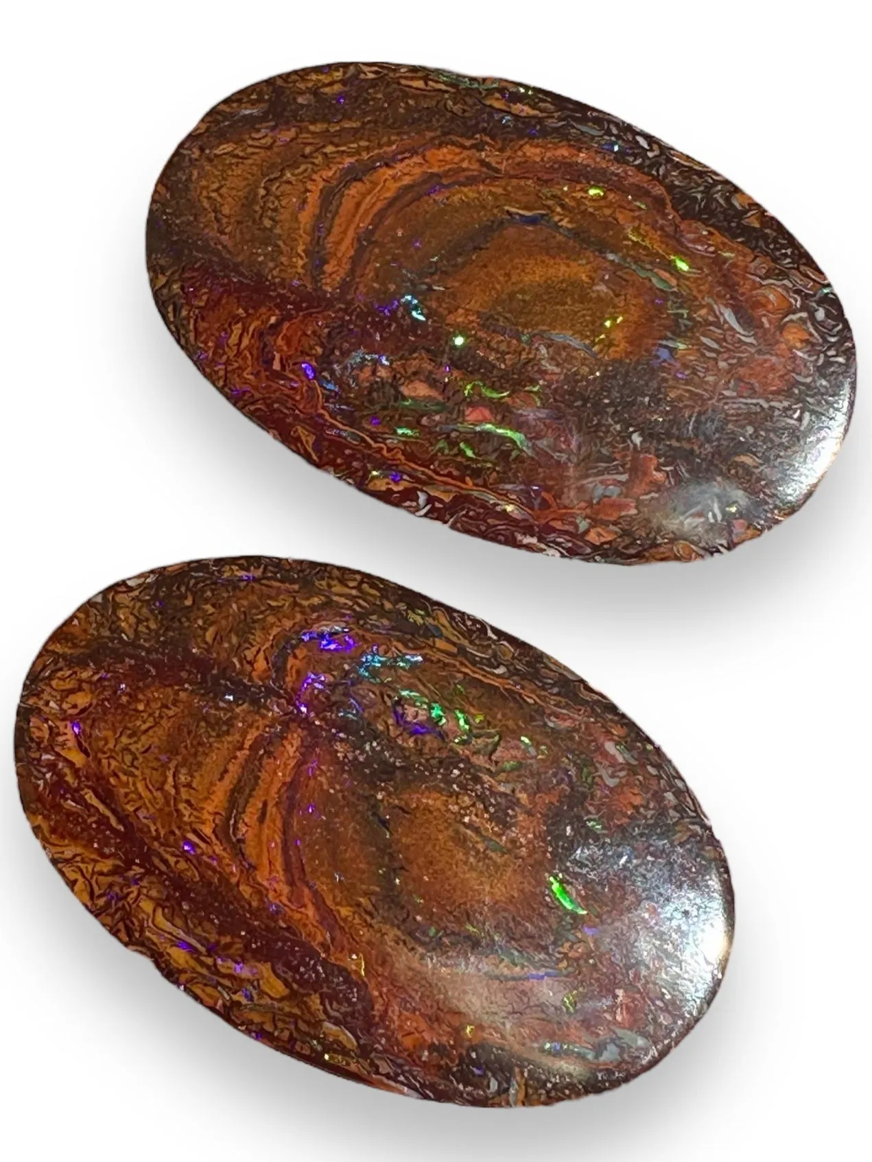Unique  Australian Boulder Opal Pair 56.09 cts