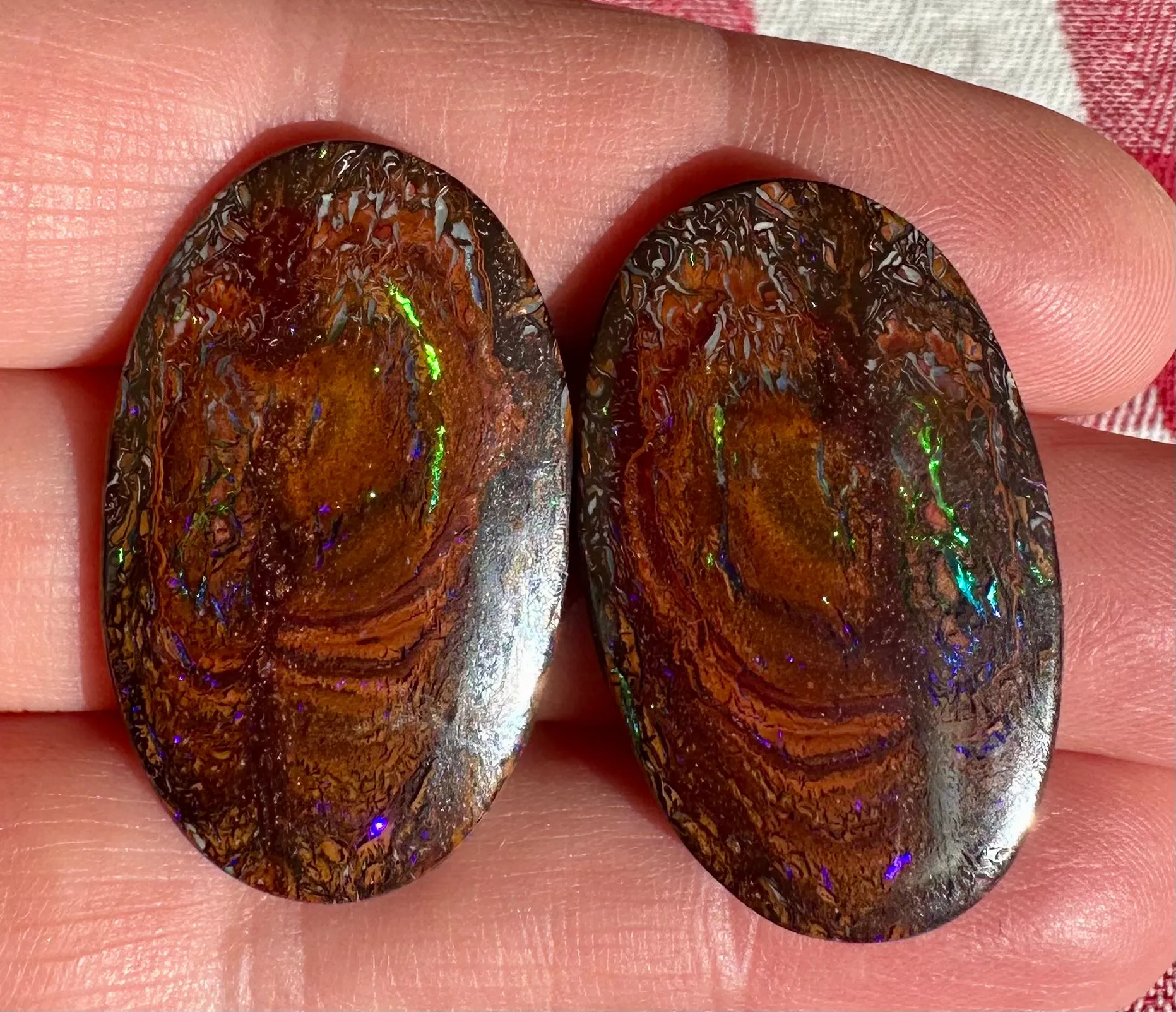 Unique  Australian Boulder Opal Pair 56.09 cts