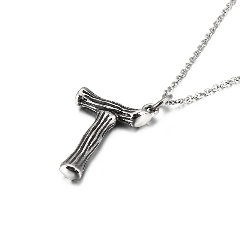 Unique Retro Bamboo Alphabet Pendants for Men and Women - European and American Style Accessories