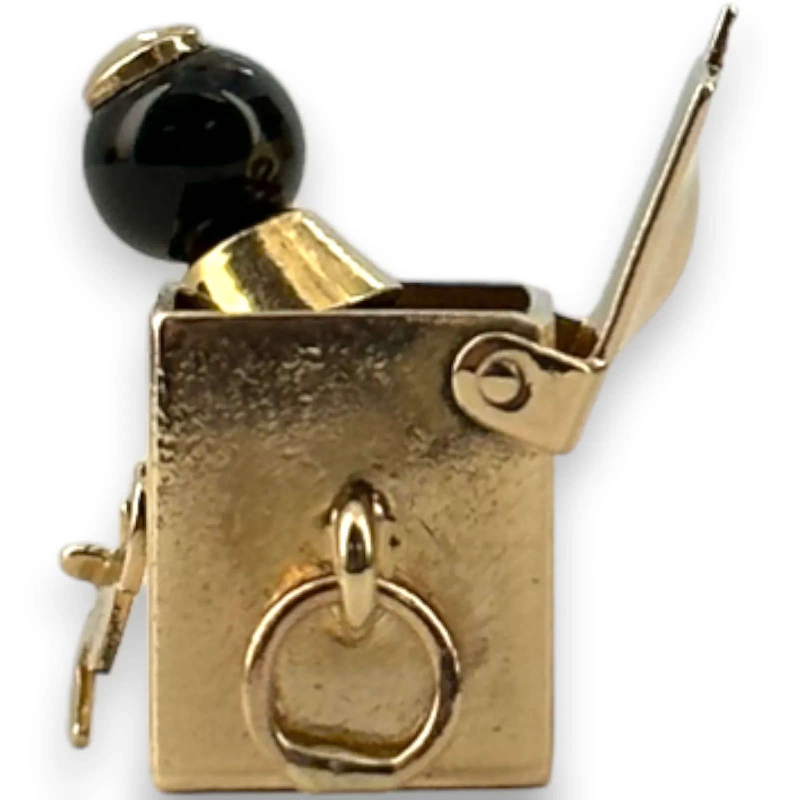 Unique Vintage Jack in the Box Pop Up 14k 585 Yellow gold Charm Pendant