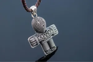 Viking Crucifix Pendant Sterling Silver Unique Jewelry