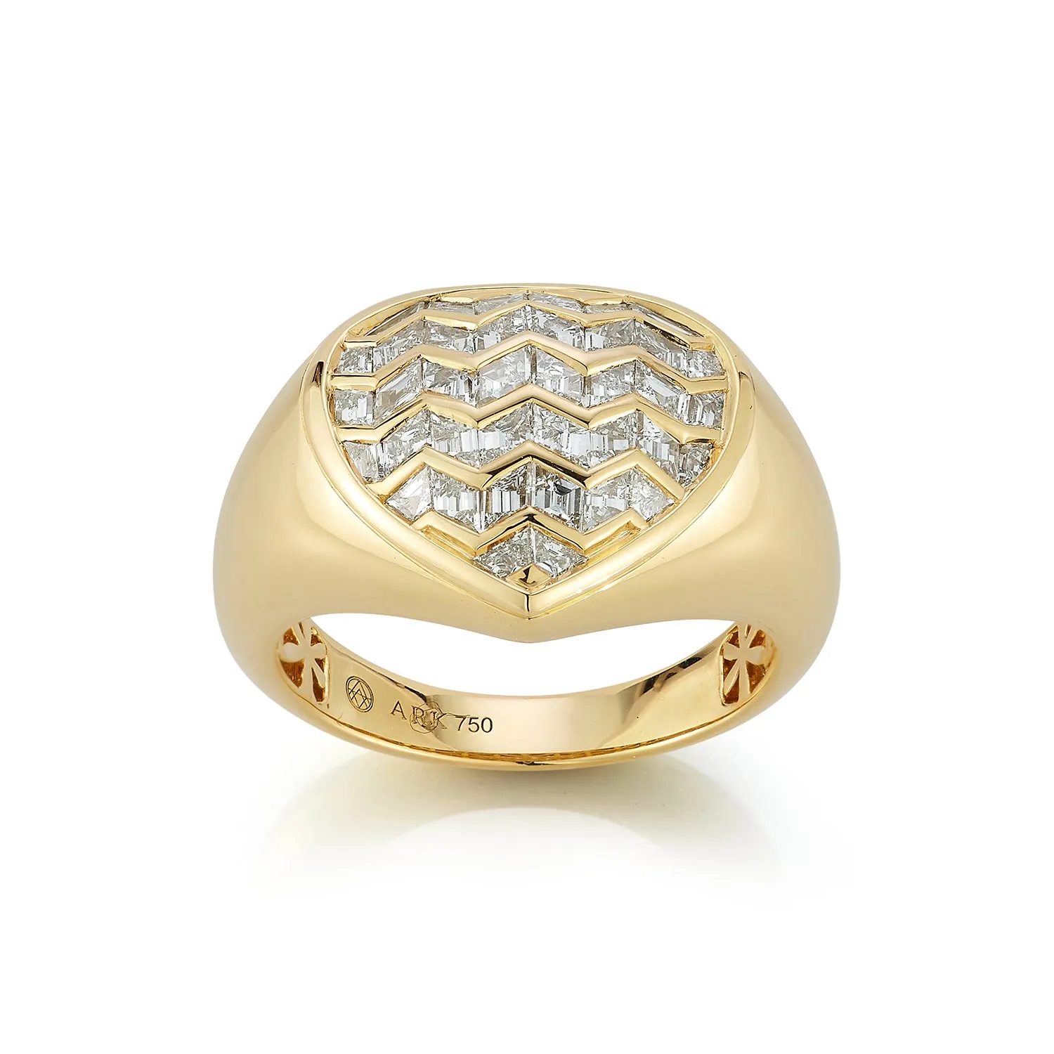 White Diamond Venus Shield Ring