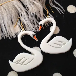 White Swan Earrings