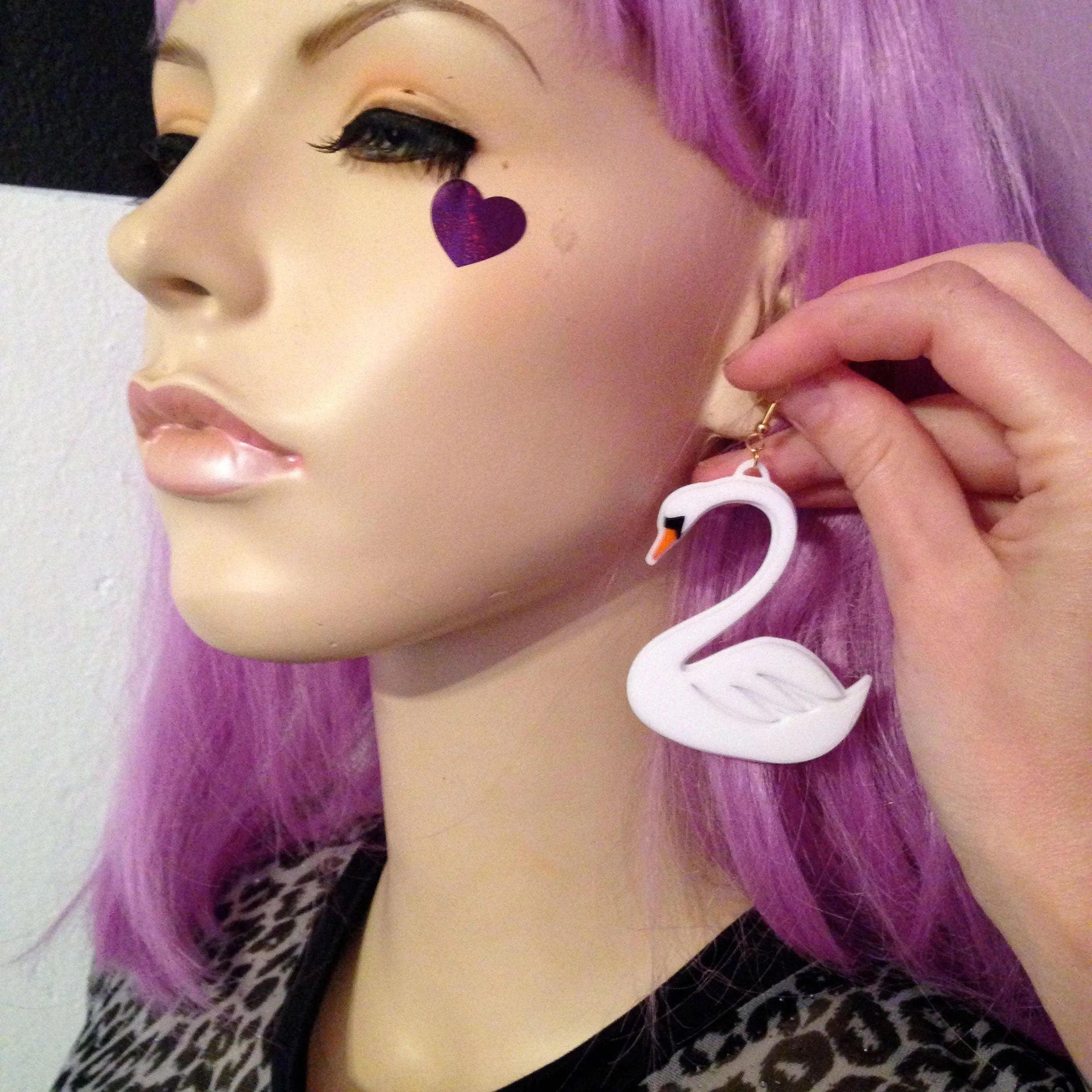 White Swan Earrings