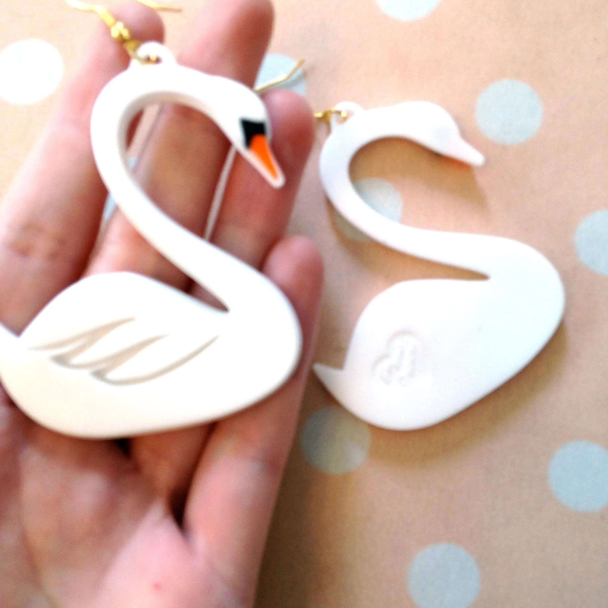 White Swan Earrings