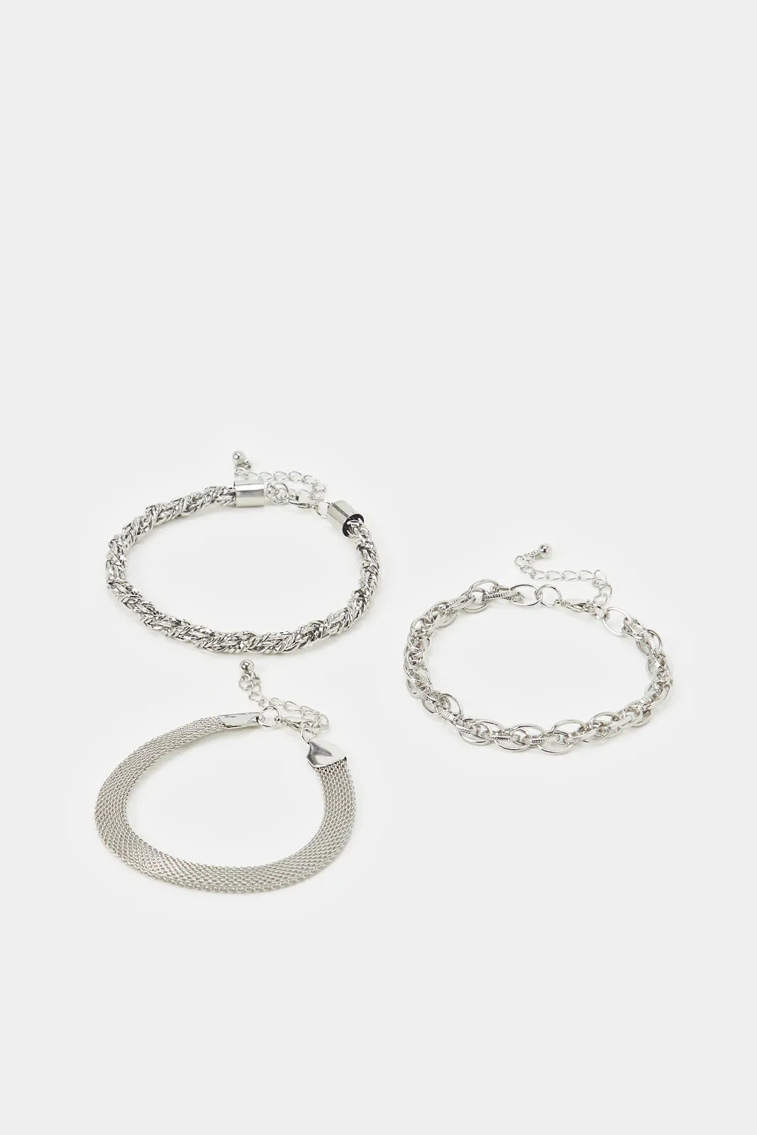 Women Silver Bracelet Set (Pack of 3)