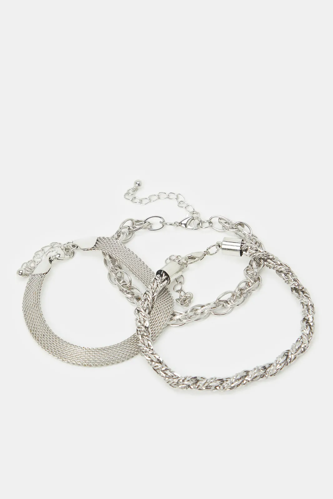 Women Silver Bracelet Set (Pack of 3)
