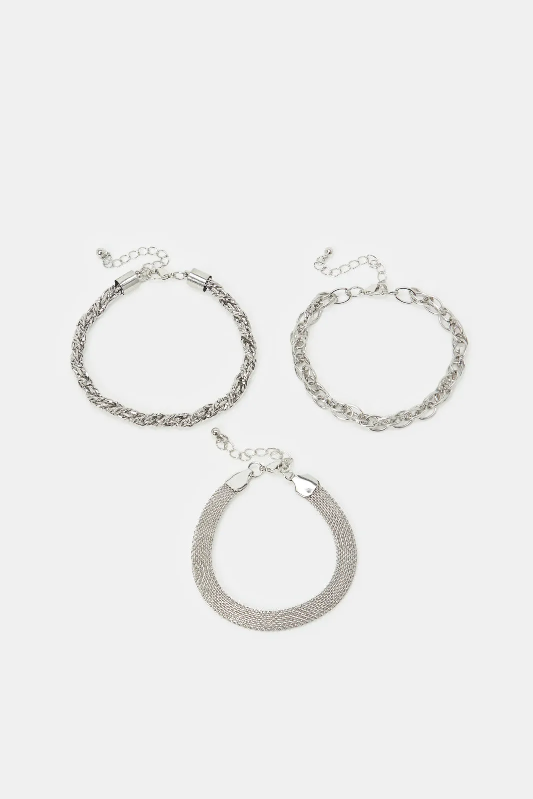 Women Silver Bracelet Set (Pack of 3)