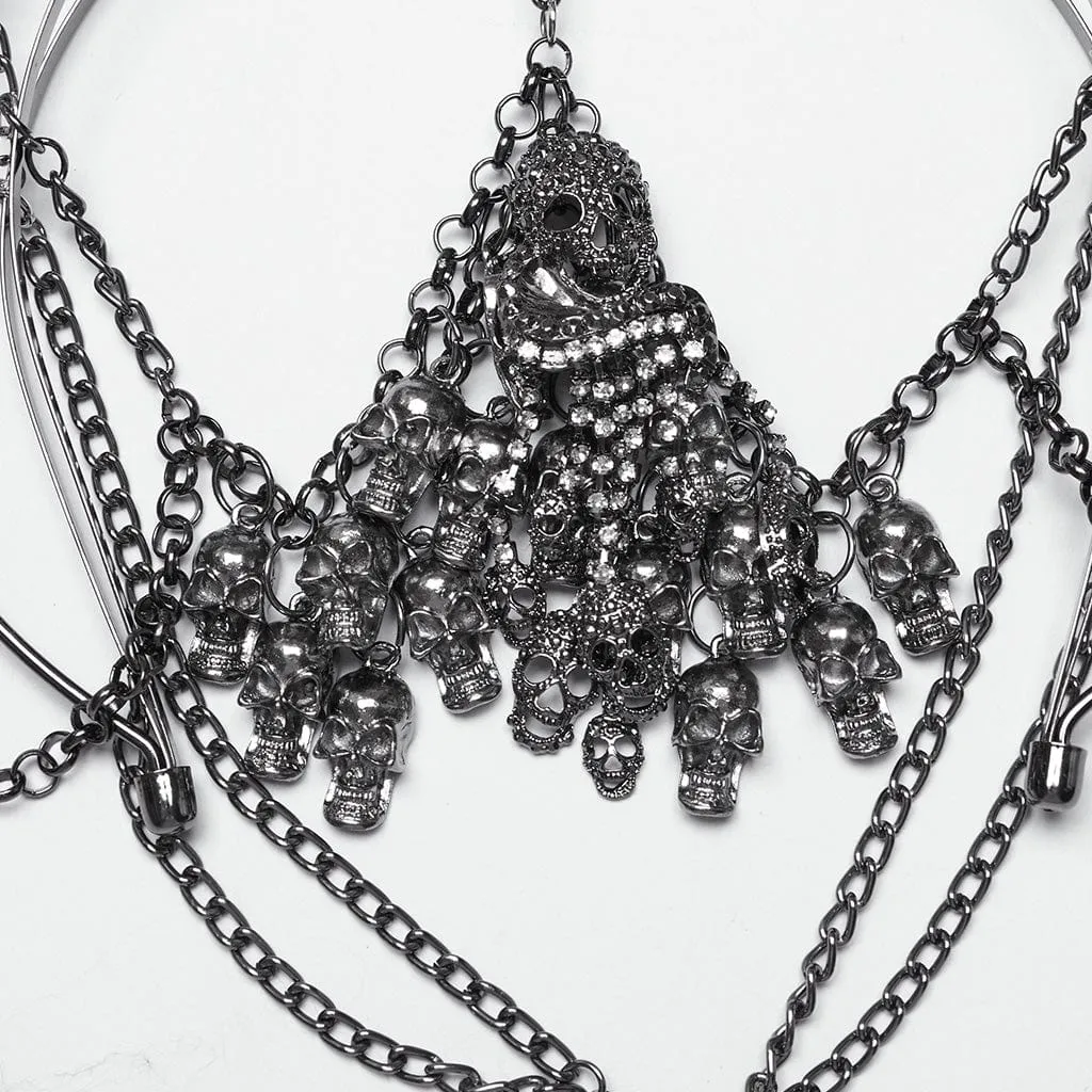 Women's Gothic Skull Chain Crown Headwear