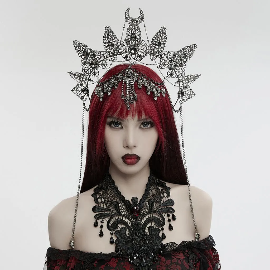 Women's Gothic Skull Chain Crown Headwear