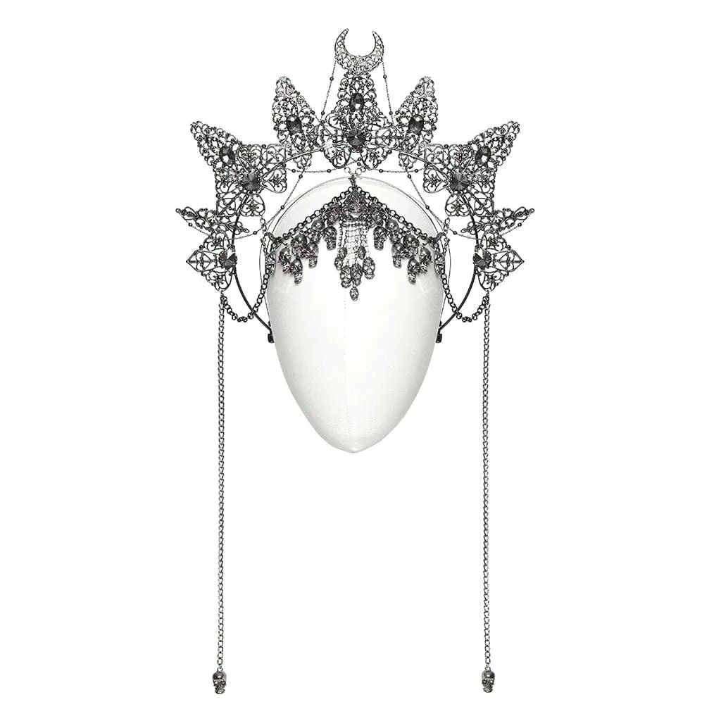 Women's Gothic Skull Chain Crown Headwear