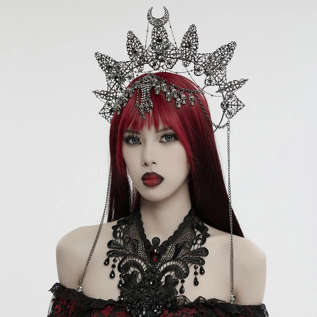 Women's Gothic Skull Chain Crown Headwear