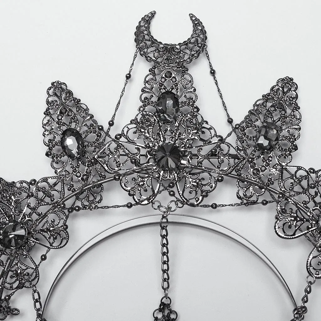 Women's Gothic Skull Chain Crown Headwear