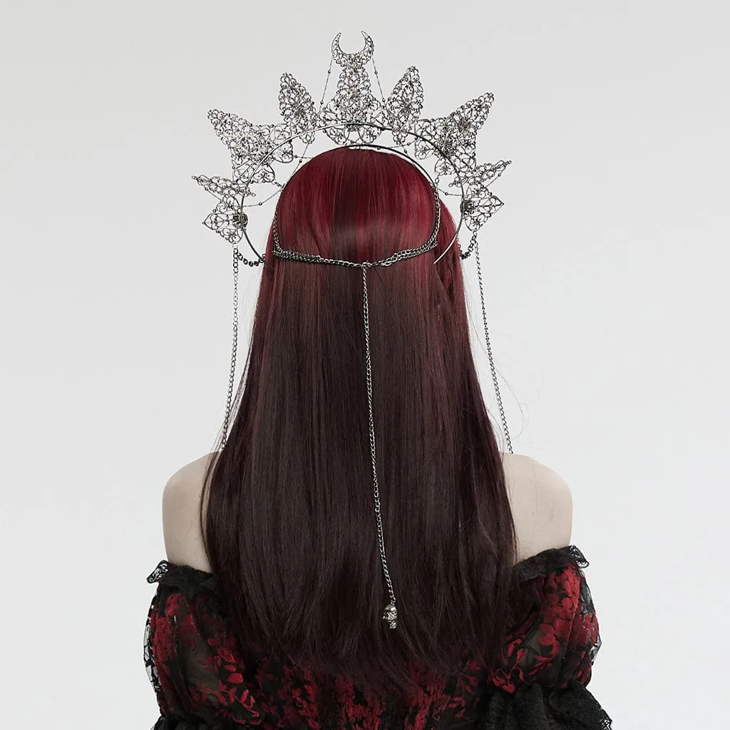 Women's Gothic Skull Chain Crown Headwear