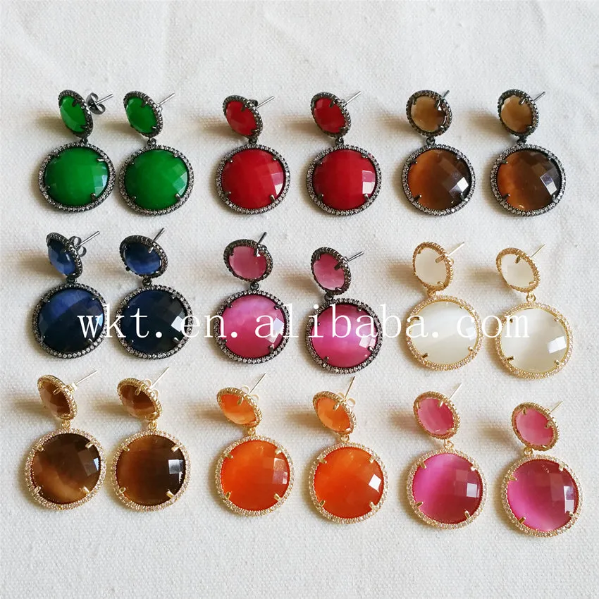 Wt-e204 Wholesale Fashion Dangle Earring,Handmade Diamond Paved Edge Drop Earring - Buy Dangle Earrings,Gold Dangle Earrings,Drop Earrings Product on Alibaba.com