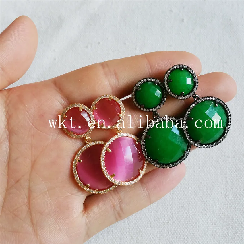Wt-e204 Wholesale Fashion Dangle Earring,Handmade Diamond Paved Edge Drop Earring - Buy Dangle Earrings,Gold Dangle Earrings,Drop Earrings Product on Alibaba.com
