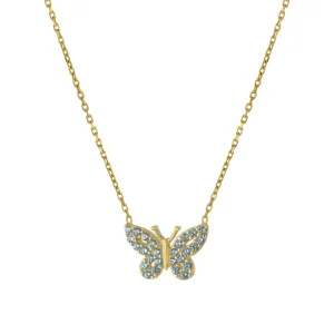 YGP Sterling Dainty CZ Butterfly Pendant