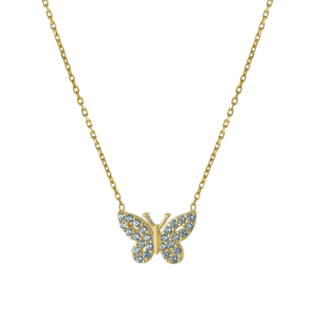 YGP Sterling Dainty CZ Butterfly Pendant